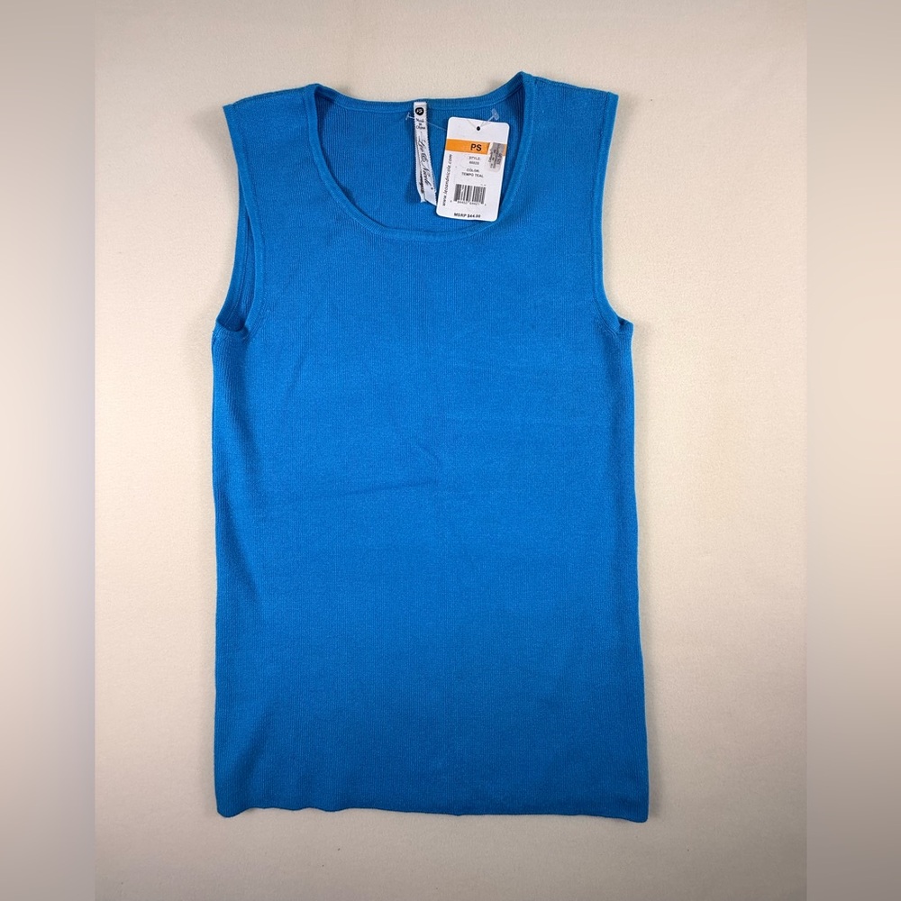Leo & Nicole Vibrant Blue Temp Teal Knit Sleeveless Tank NWT